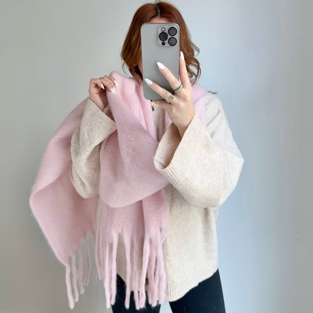 Nordic Fringed Hem Scarf for Women