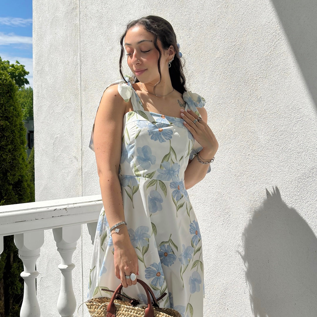 pastel summer dress Blue Midi Linen Wrap Dress. Pastel Wedding Guest Dress. Light Blue Bridesmaid Dress. Mother of the Bride Dress. Romantic Dress