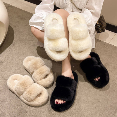 Ella Faux Fur Women's Slides Sandals