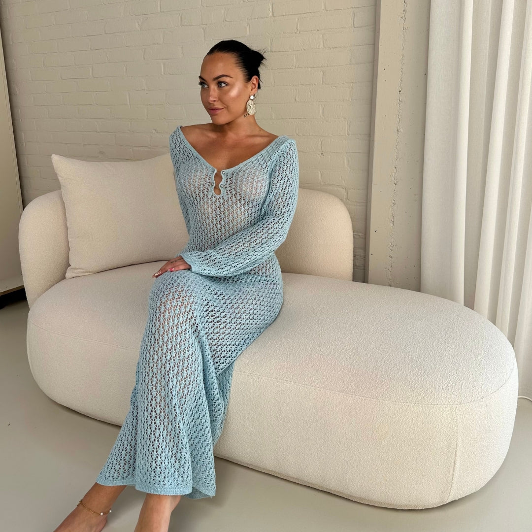 beach knit dress cover up Eva Swimsuit Cover-Up Material:Crepe Swing Dress with Bow Beach Vacation fallforever22
