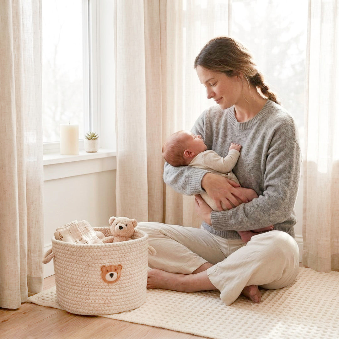 medium and small nursery basket set
