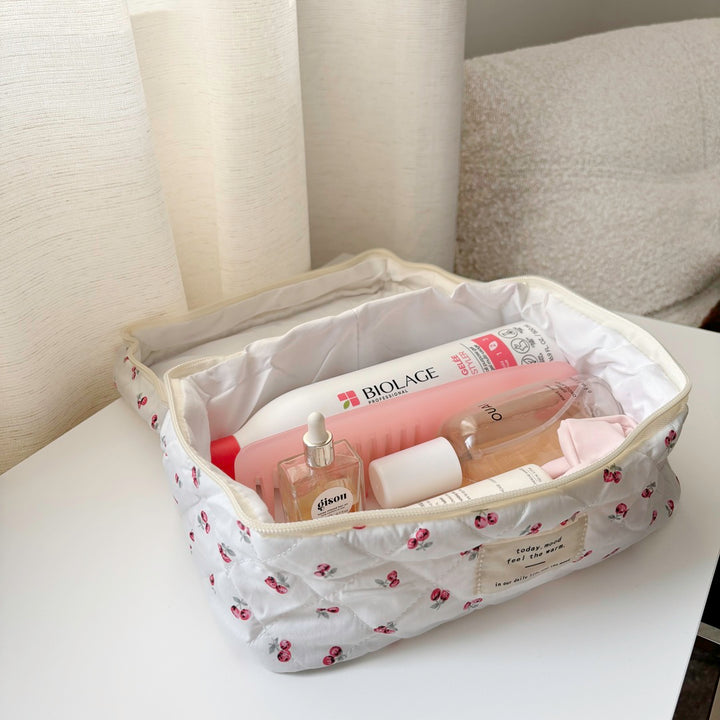 Cherry print makeup bags for women travel