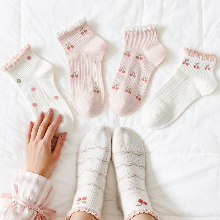 Cherry Ankle Socks Pack