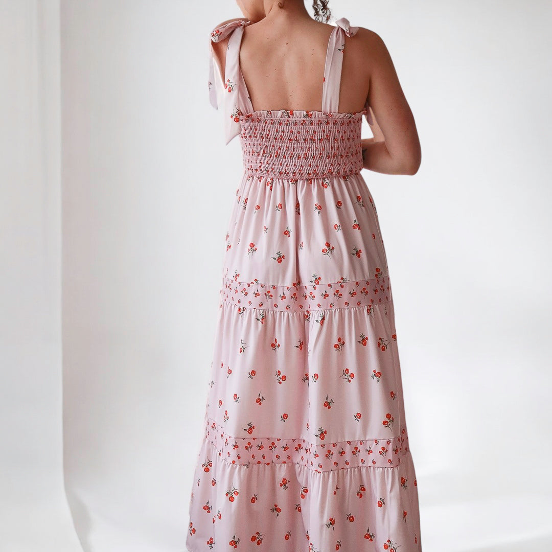 Faye Rose Maxi Dress Womens Floral Boho Summer Dress with Smocked Top, Lightweight & Flowy, M by Nordic Peace Faye Rose Maxi Dress Womens Floral Boho Summer Dress with Smocked Top, Lightweight & Flowy, M by Nordic Peace