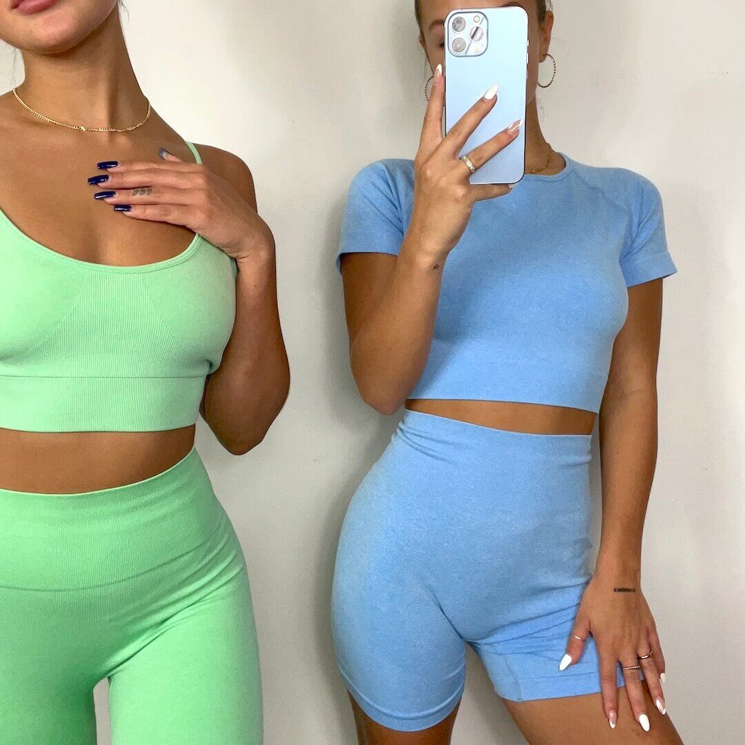 ヨガウェア　combination Werthy yoga options Top Tank and Sleeve Long Set Yoga Seamless Waist High sizeM top ヨガ・ピラティス