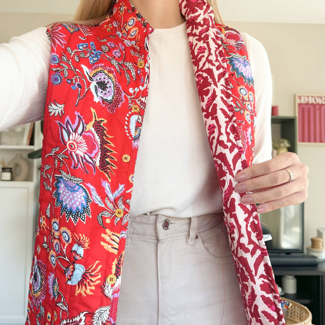 Nordic Floral Reversible Vest