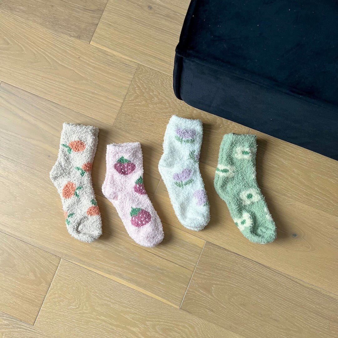 Lot De 6 Paires Chaussettes Moelleuses Femme Cœur - Chaussettes Chaudes Hiver Douces Et Pelucheuses