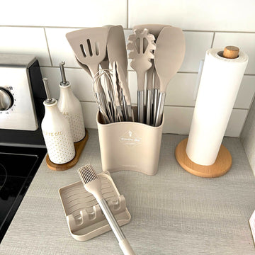 Lyon Silicone Kitchen Utensils Set - Black