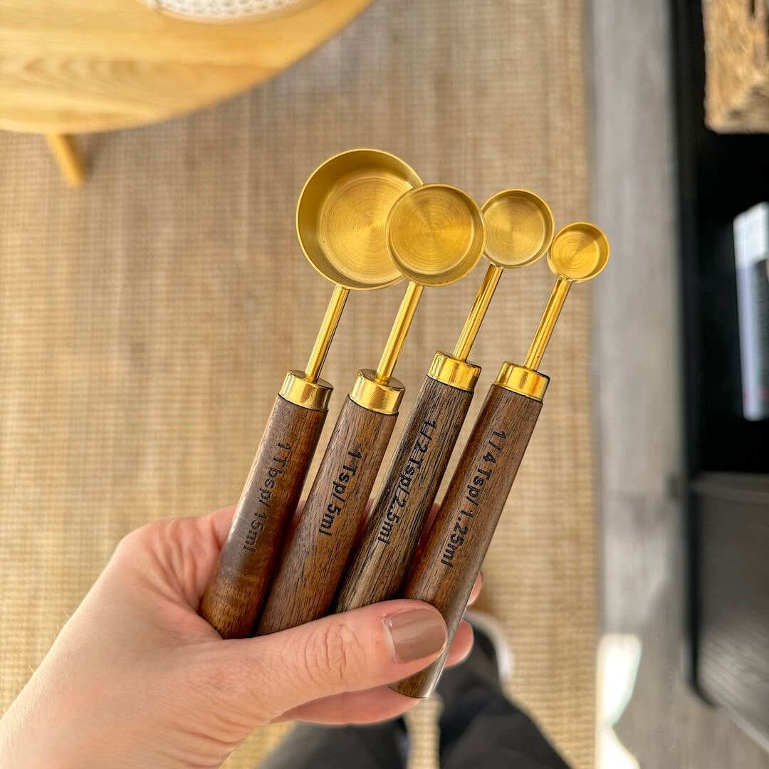 Wooden Measuring Cups and Spoons
