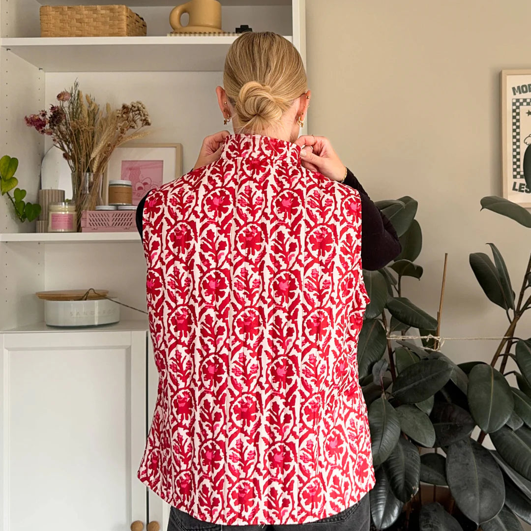Nordic Floral Reversible Vest