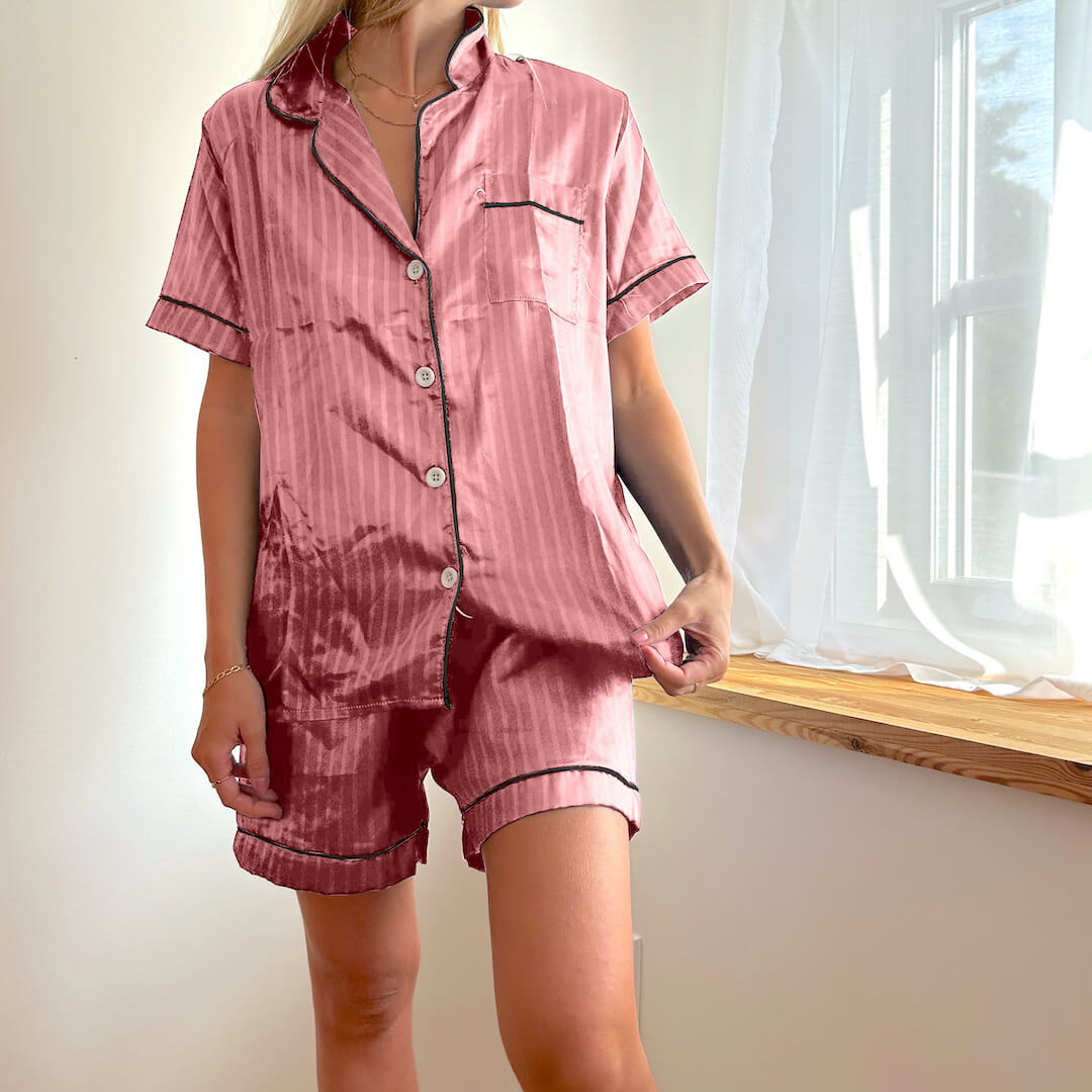 nordic_peace_pink_satin_sleepwear_pajama_two_piece_set_short