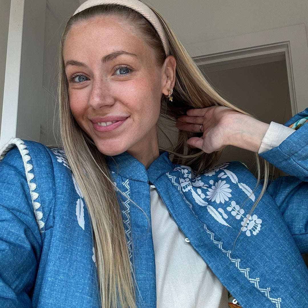 Sophie Floral Print Long Sleeve Coat Jacket Nordic Peace