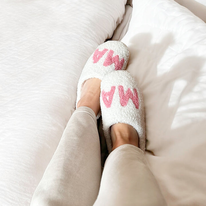 Cozy gift bundle for mom with slippers mugs and gold utensils