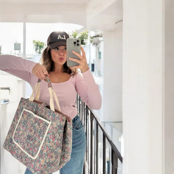 Cute floral tote bag gift set