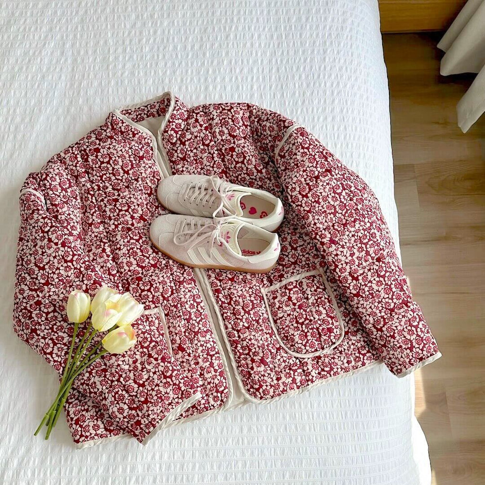 Floral jacket and sneakers on bed - Tezza-9785_5_2