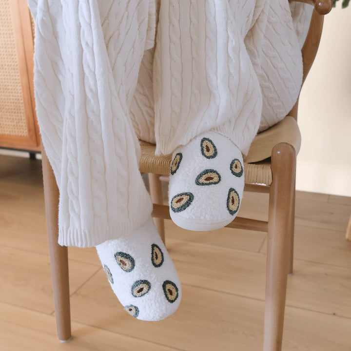 Comfy avocado-themed slippers for women