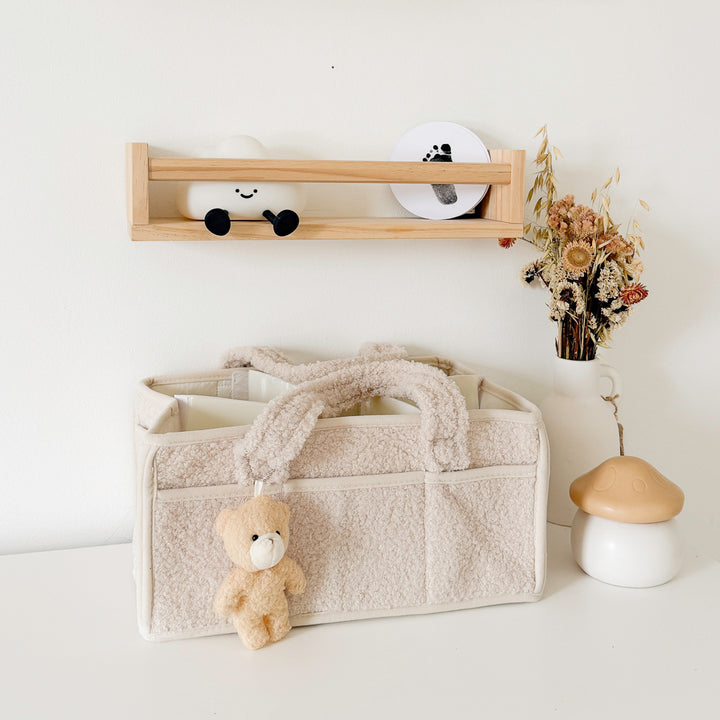 Cozy nursery storage basket with soft fleece fabric