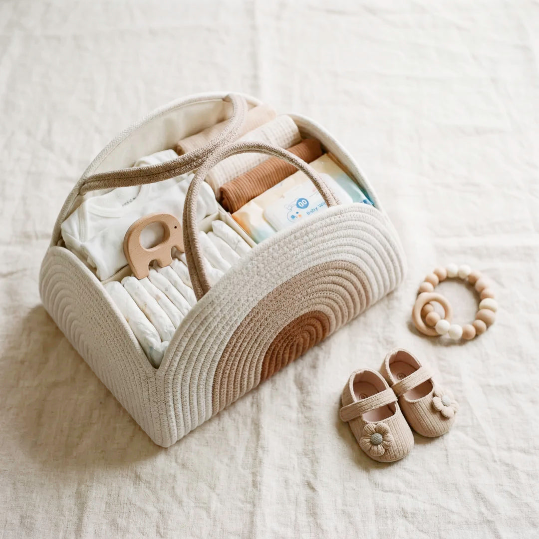 Rainbow Woven Diaper Caddy
