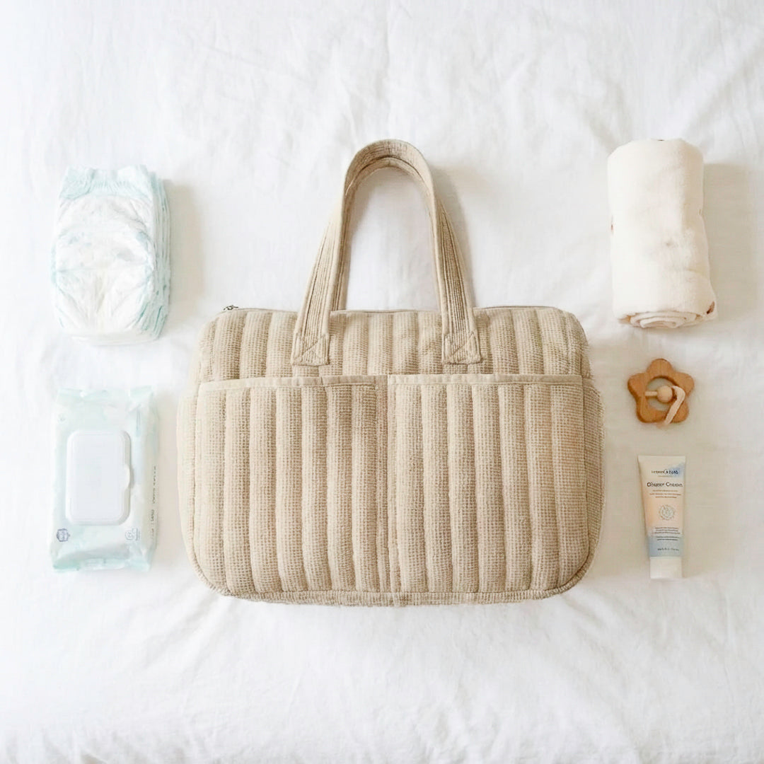Portable diaper tote bag for baby supplies and accessories
