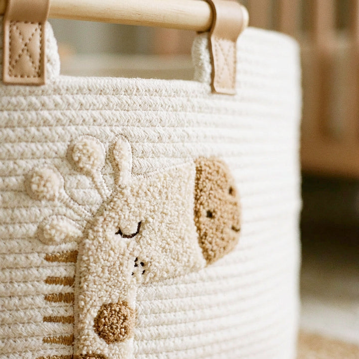 Nursery storage bin for baby clothes and toys