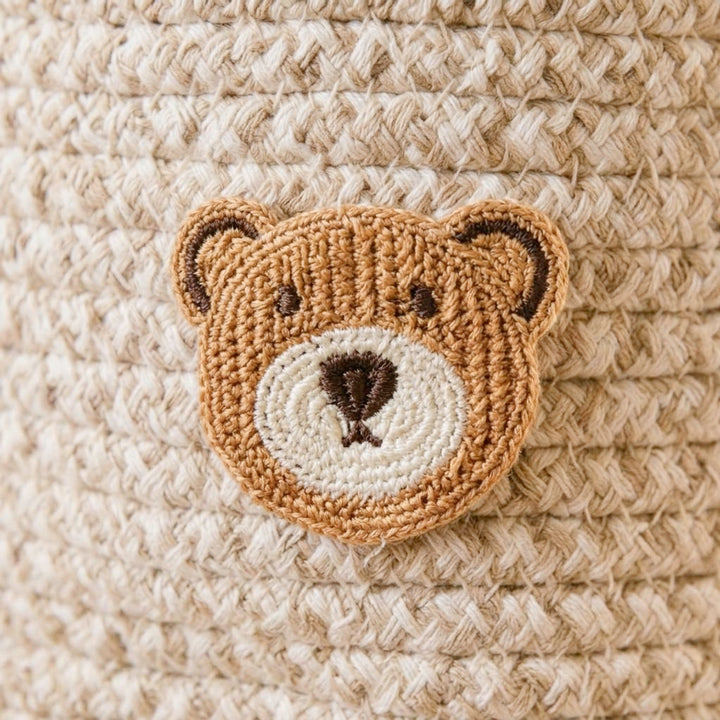 teddy bear woven storage basket
