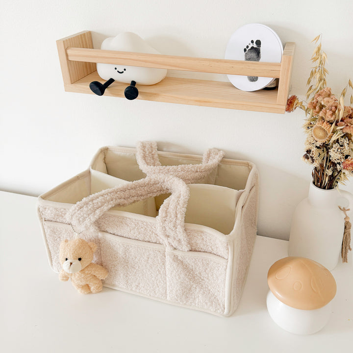 teddy fabric nursery storage caddy for diapers and essentials