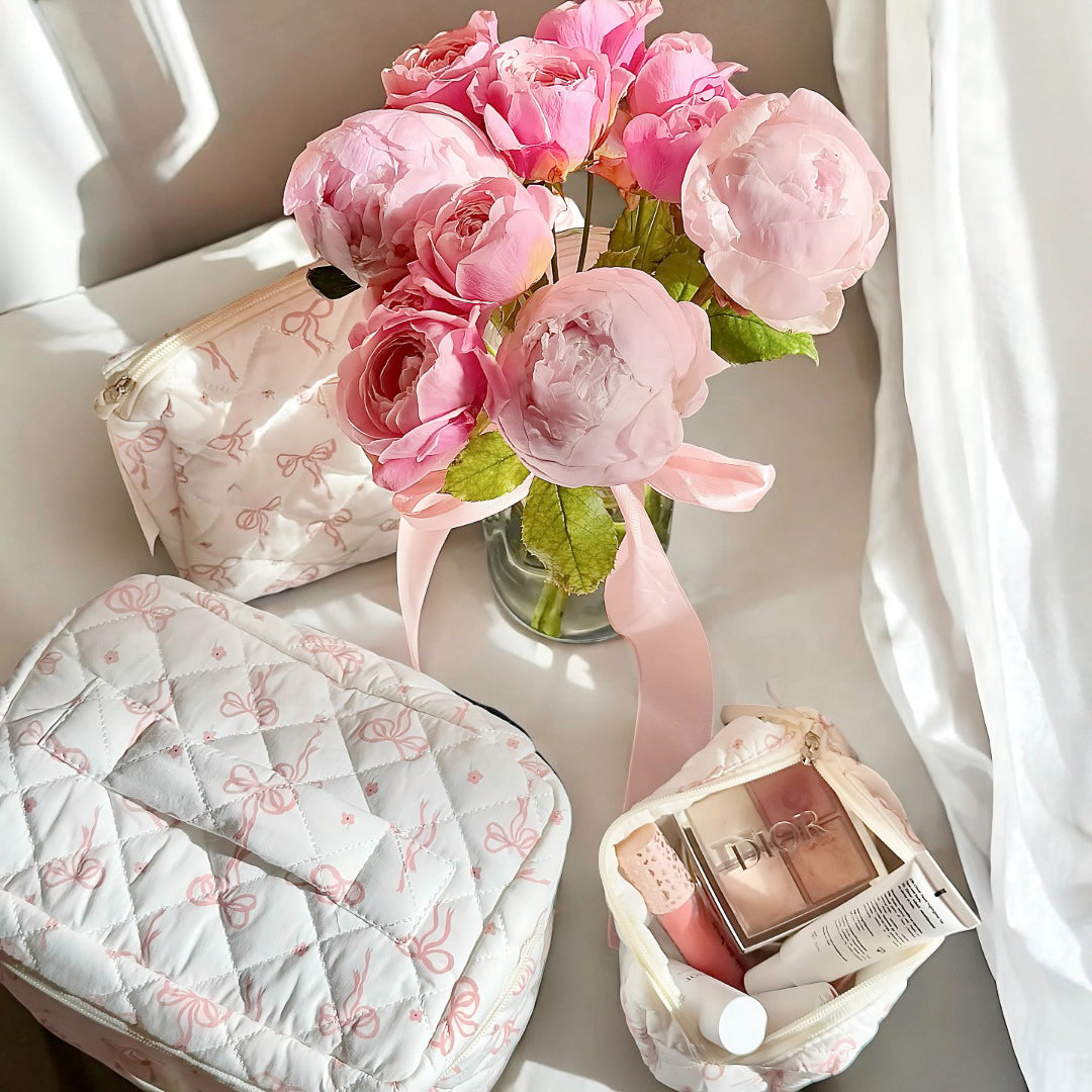 Three piece travel cosmetic bag set