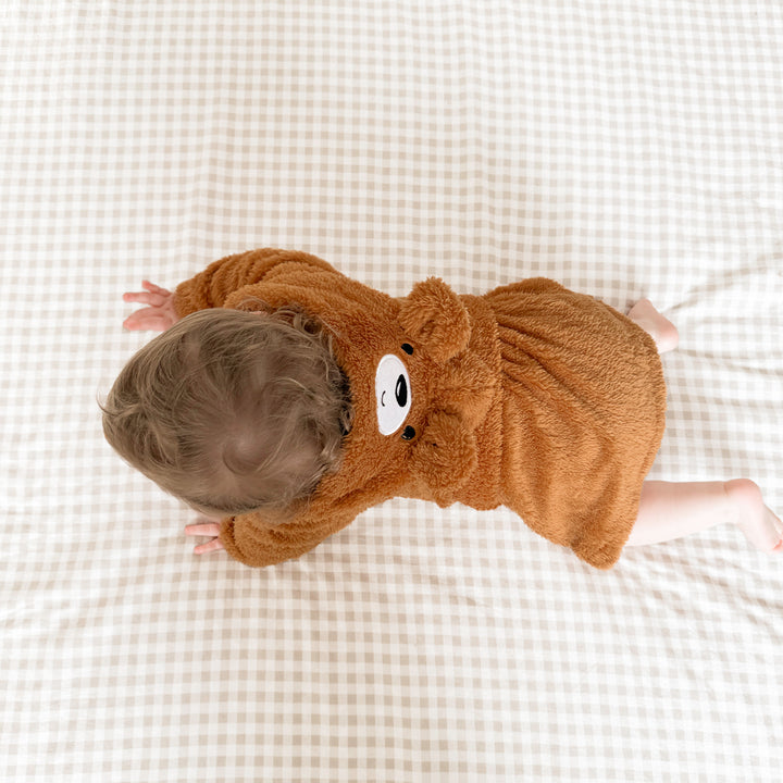 Soft fleece baby bathrobe