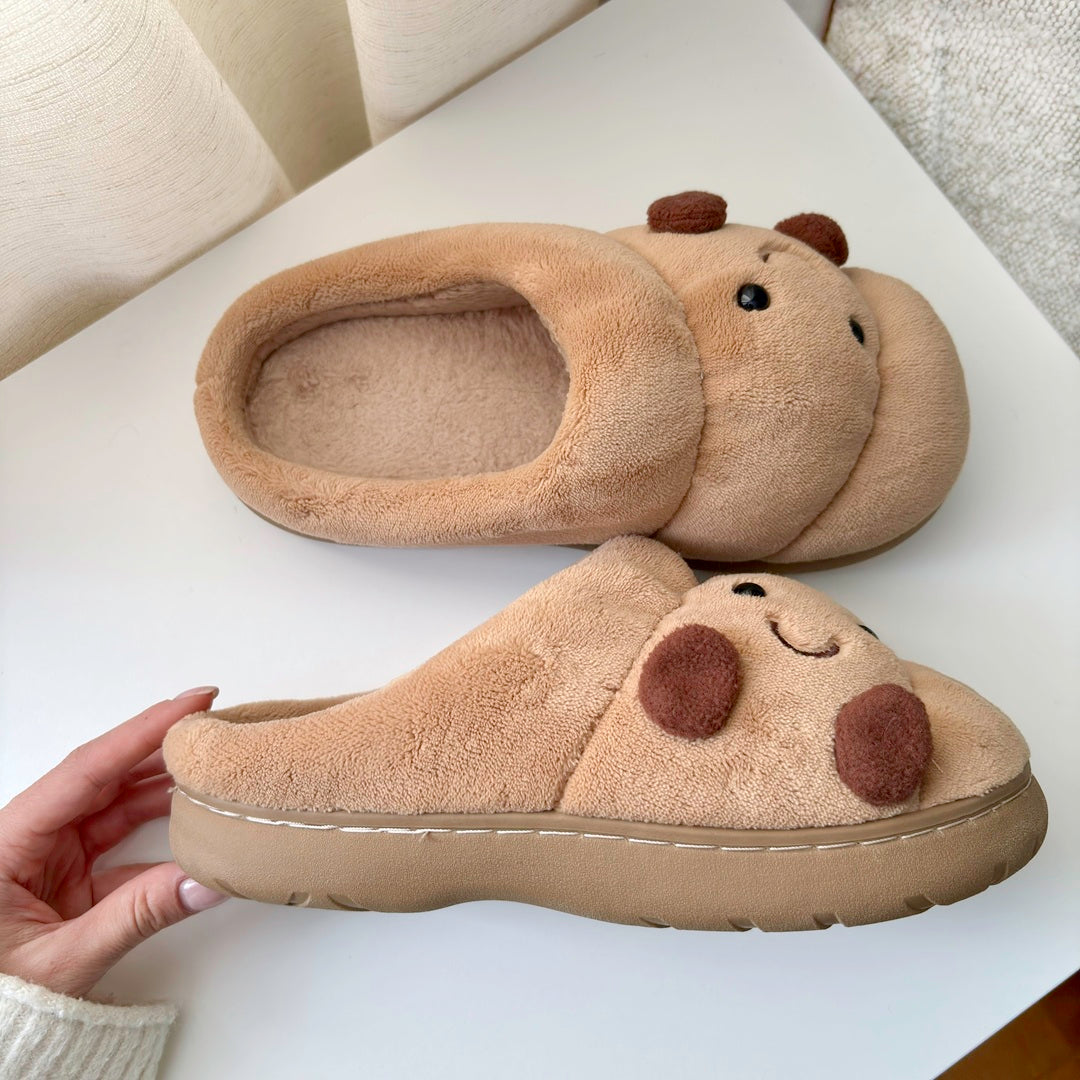 Cute and soft croissant slippers
