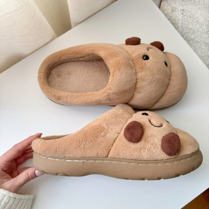 Cute and soft croissant slippers