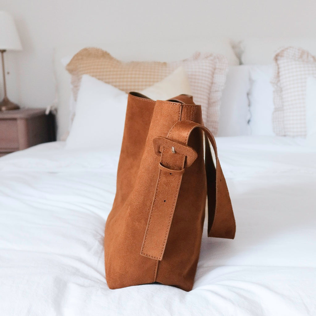 Zoe Suede Shoulder Tote Bag for Women