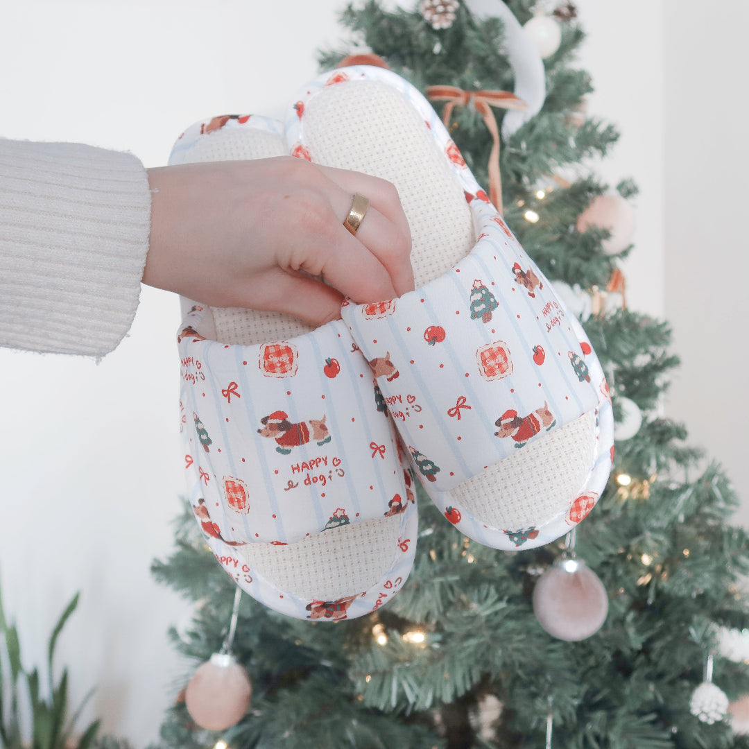 christmas themed house slippers