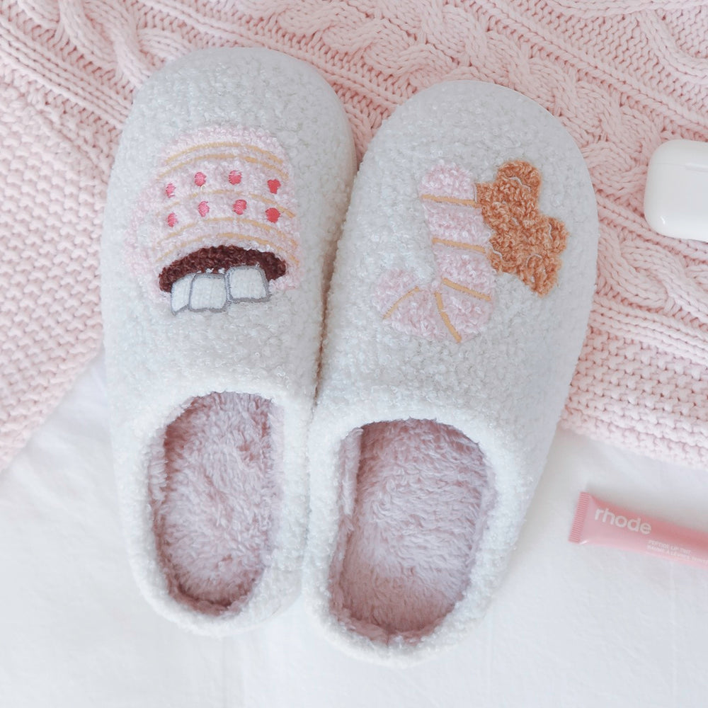 Christmas sweet treat slippers with cozy plush lining