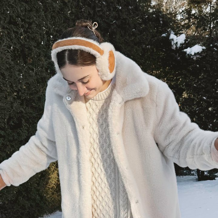 Plush winter earmuffs women designed for warmth and comfort