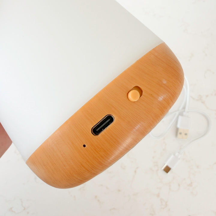 Warm glow table lamp for bedroom or nursery