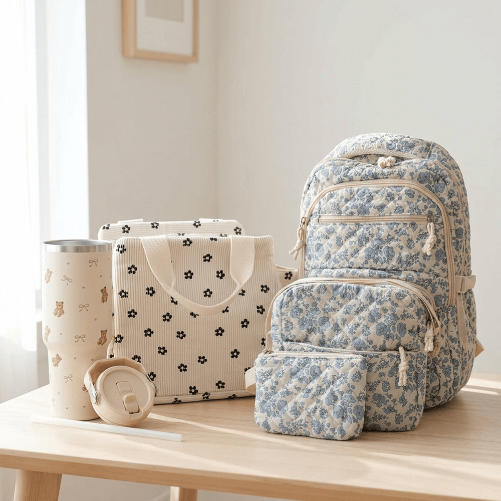 cozy tote bag water bottle gift bundle