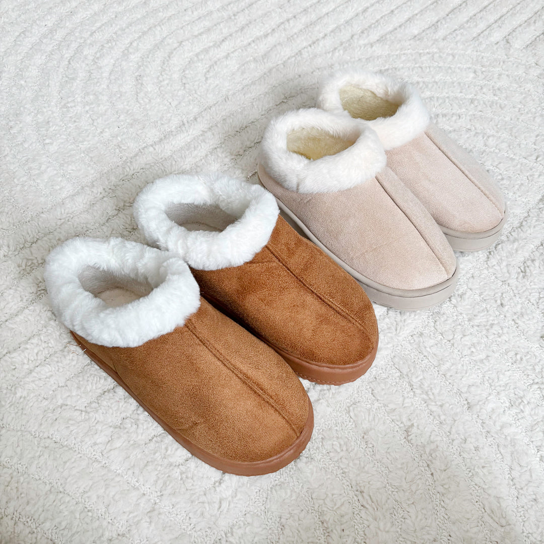 winter boots with warm fur lining and slip on design