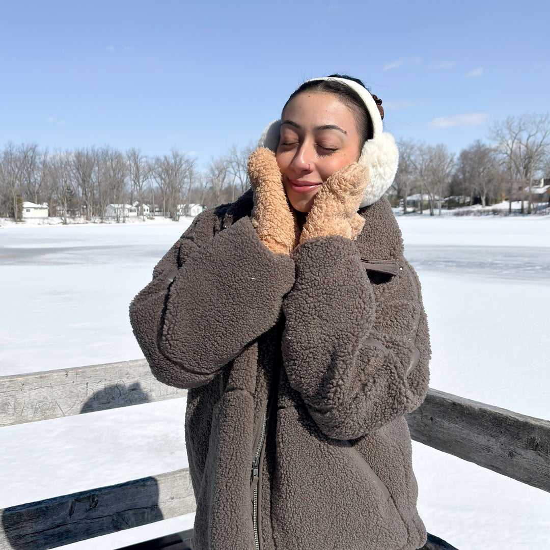 plush mittens for winter outdoor wear