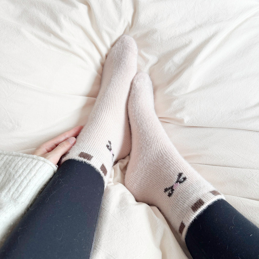 Soft warm socks set in neutral tones