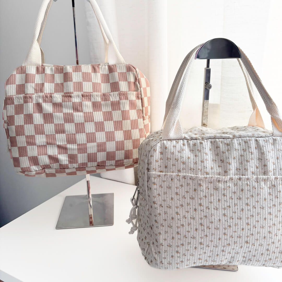 insulated corduroy lunch bag for women