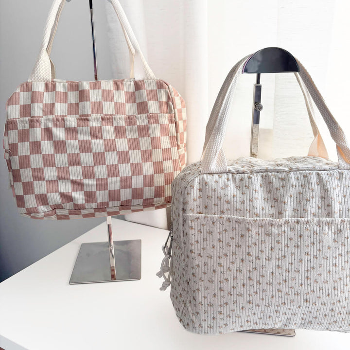 insulated corduroy lunch bag for women