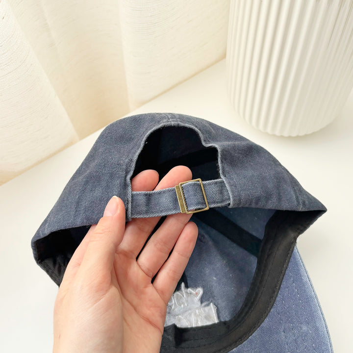 Vintage wash cap with embroidery