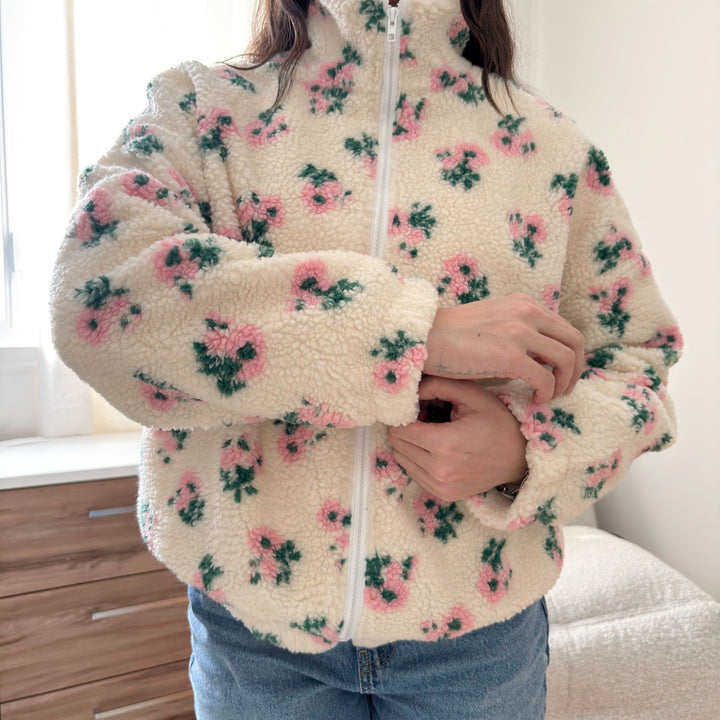 Plush sherpa fleece jacket for everyday winter layering
