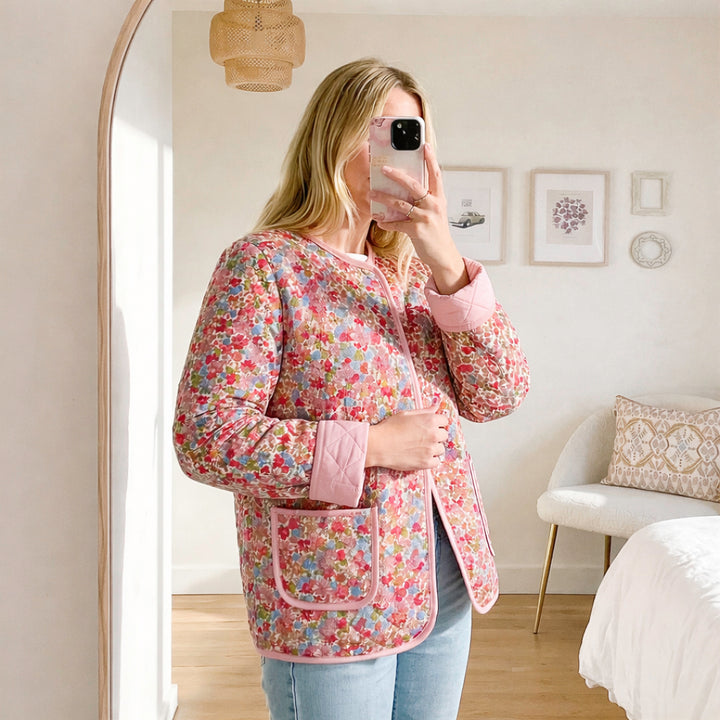 Women’s floral jacket with soft quilted interior