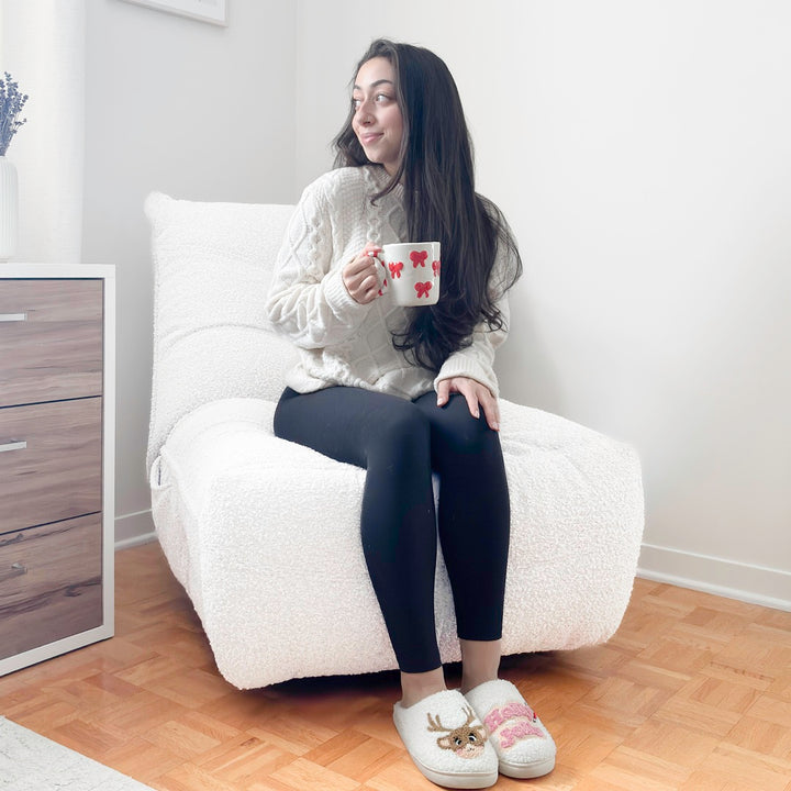 Plush Christmas slippers for women with warm fuzzy lining