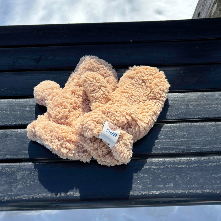 Soft fleece mittens with cozy plush texture