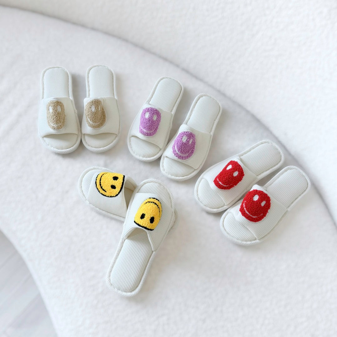 happy face slippers