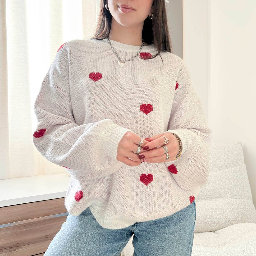 Oversized heart sweater for women