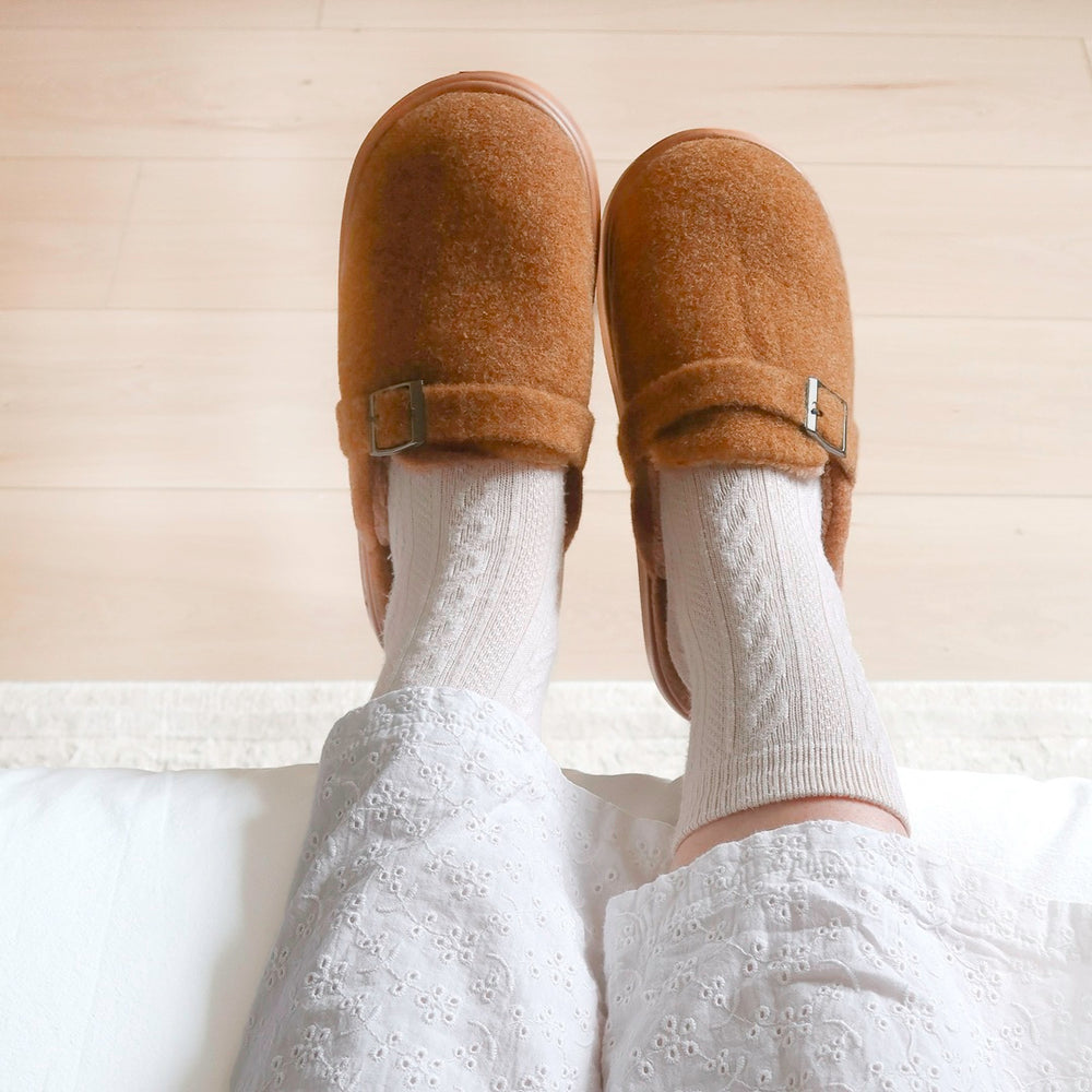 Cozy plush house slippers for women