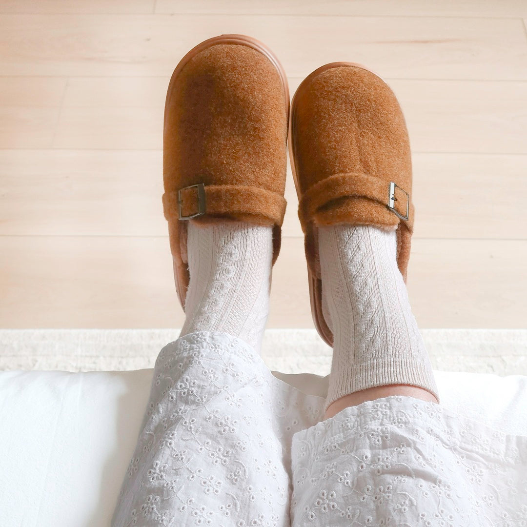 Cozy plush house slippers for women